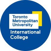 University circular logo with blue and white colors