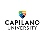 University circular logo with blue and white colors